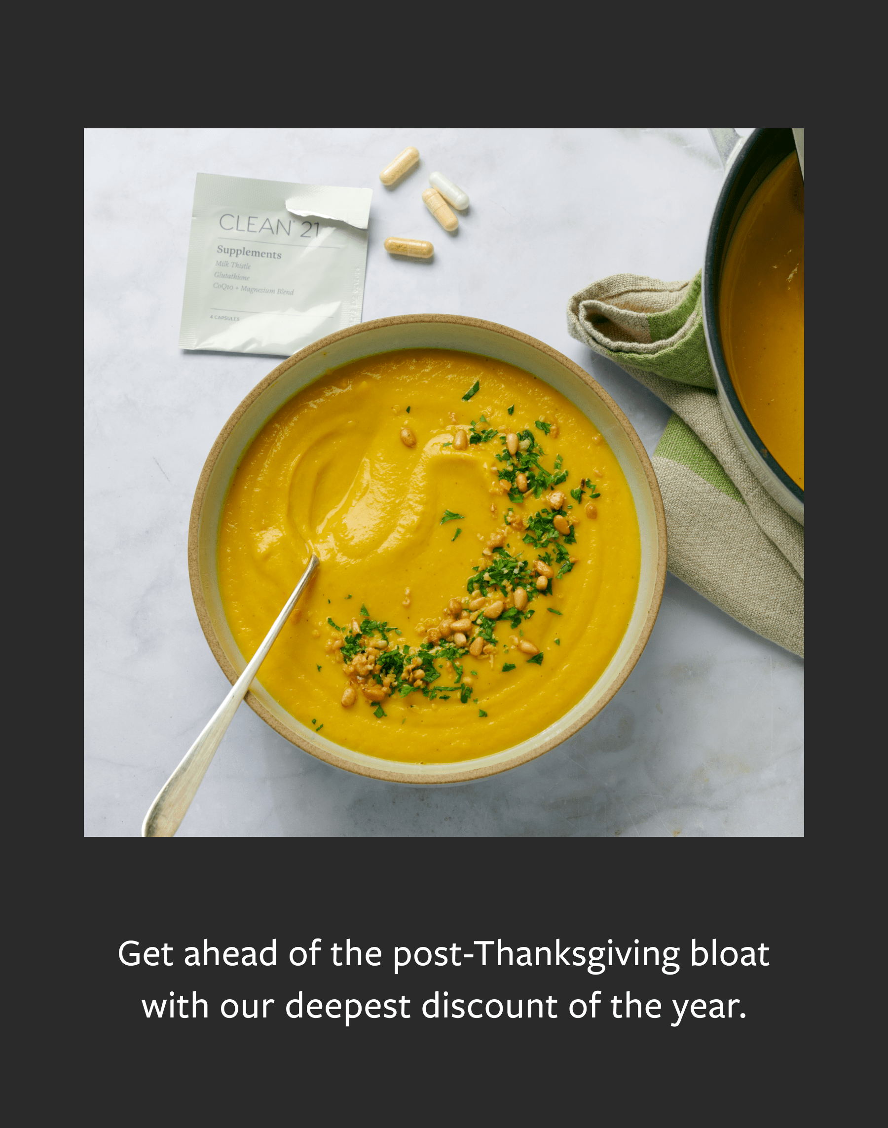 Get ahead of the post-Thanksgiving bloat with our deepest discount of the year.