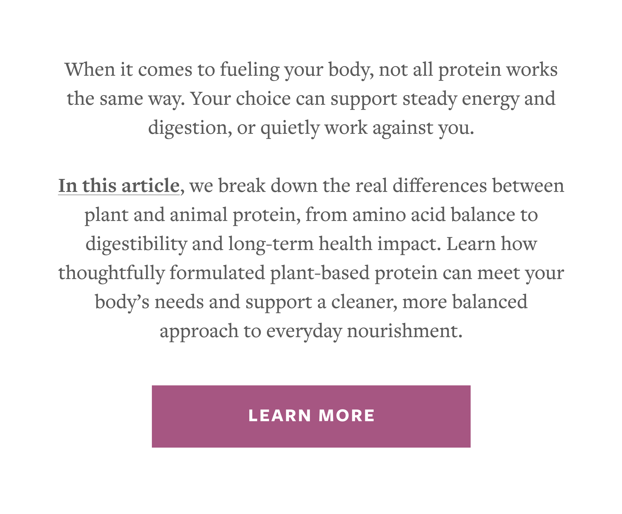 Plant vs Animal Protein