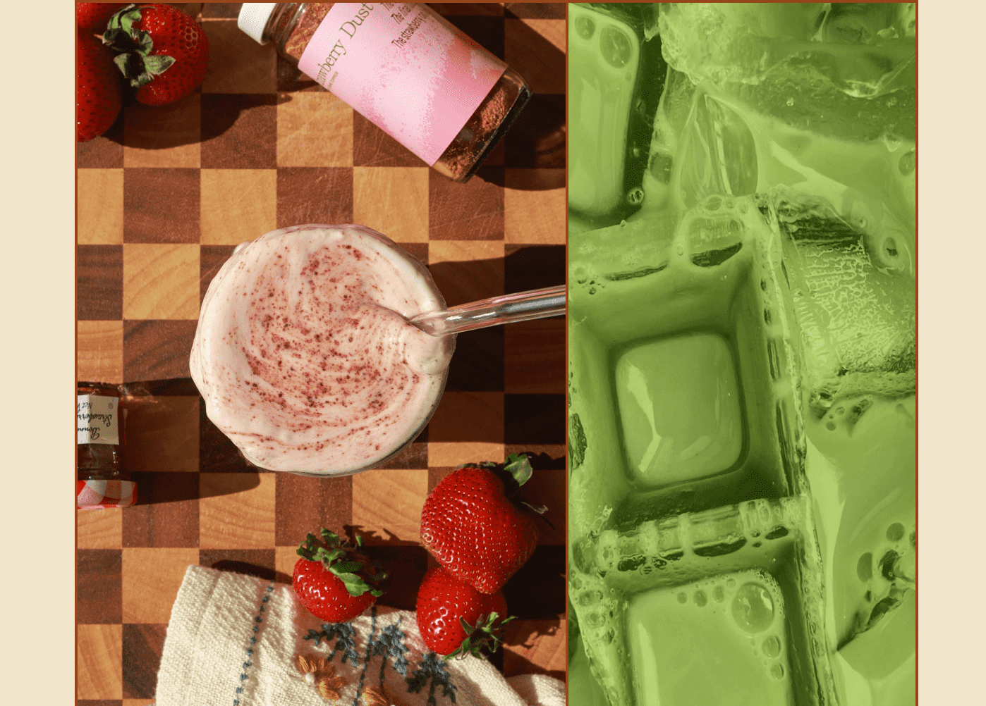 Strawberry Jame Cold Foam Matcha Latte