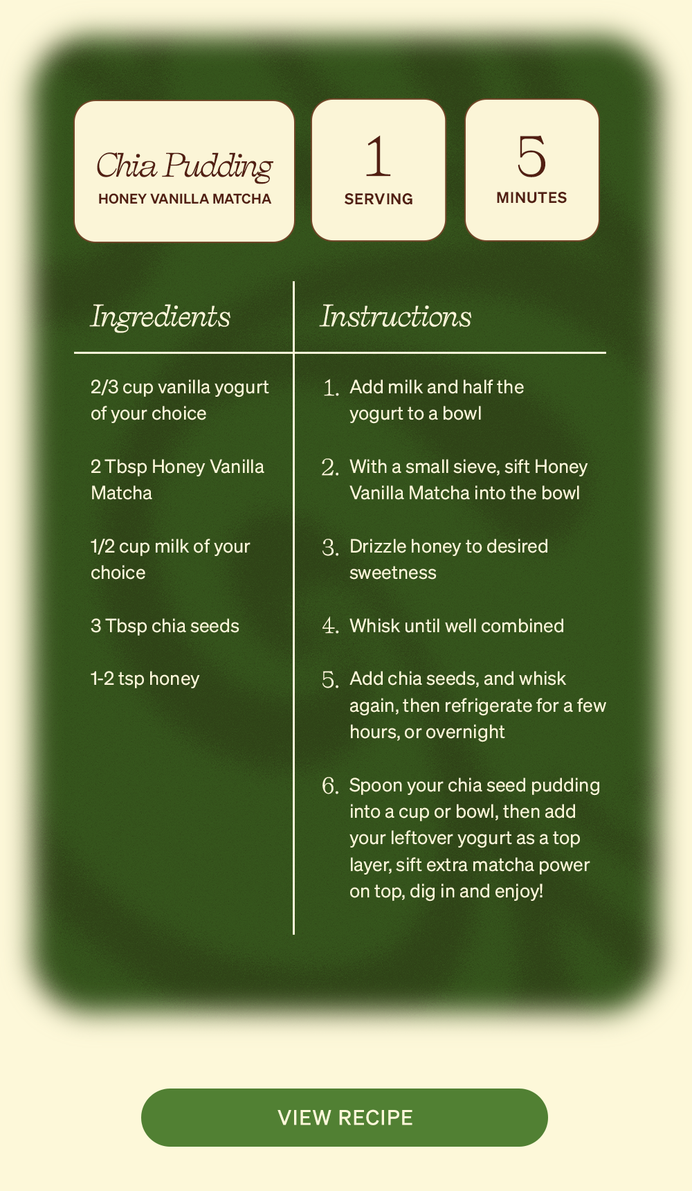 Chi Pudding Receipe