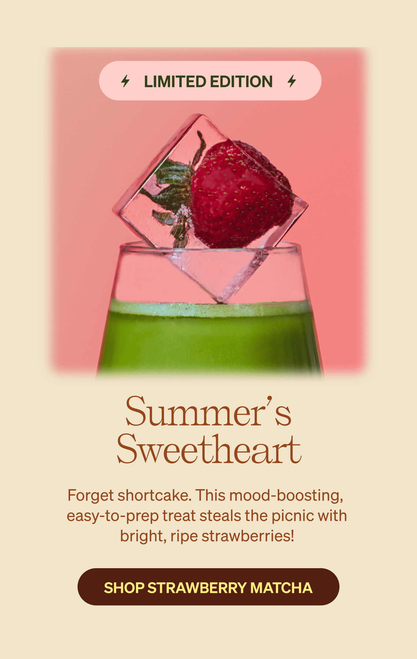 Summer’s Sweetheart | Forget shortcake. This mood-boosting,  easy-to-prep treat steals the picnic with bright, ripe strawberries!