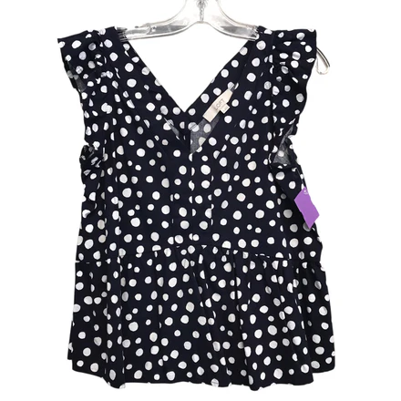 Top Sleeveless By Loft In Polkadot Pattern, Size:M