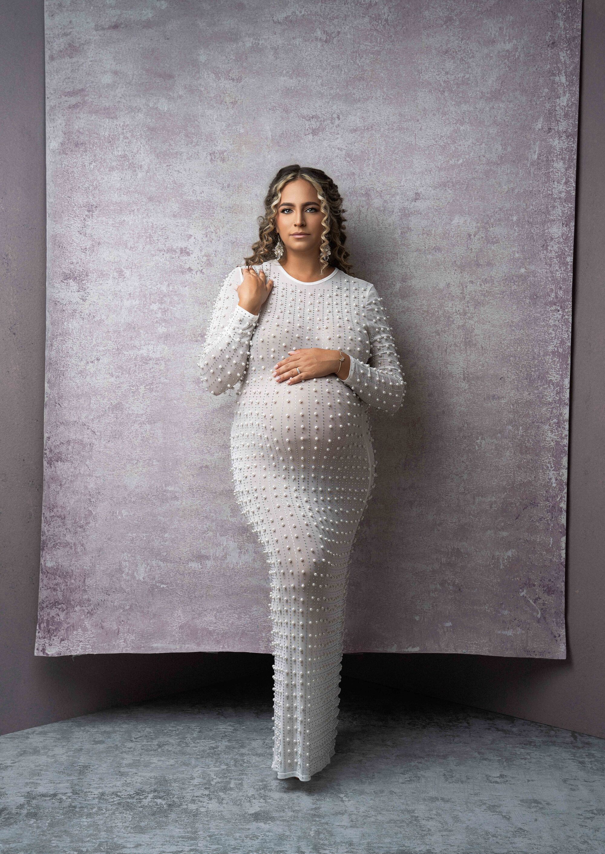 Grey Pink Textured Hand Painted Canvas Backdrop #clot528