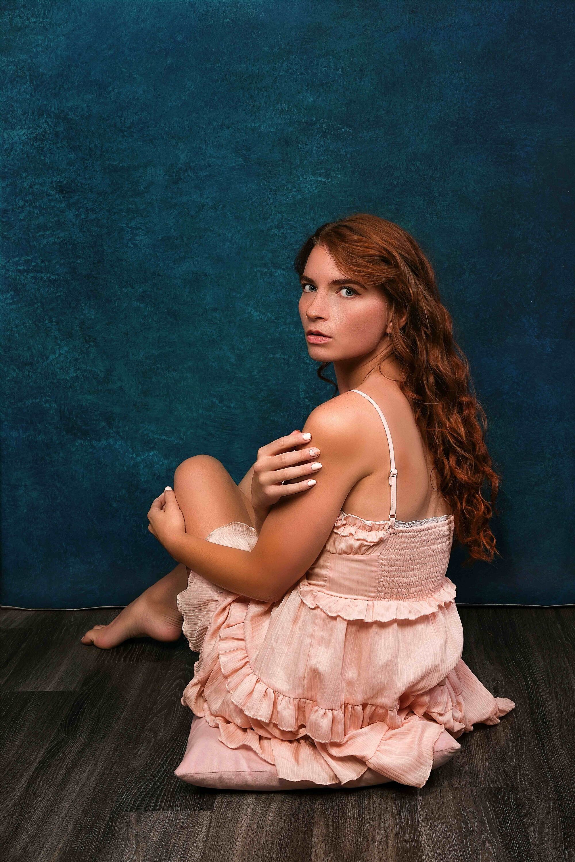 Blue Black Textured Hand Painted Canvas Backdrop #clot538