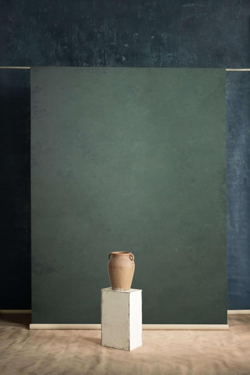 Dark Green Hand Painted Canvas Backdrop #clot483