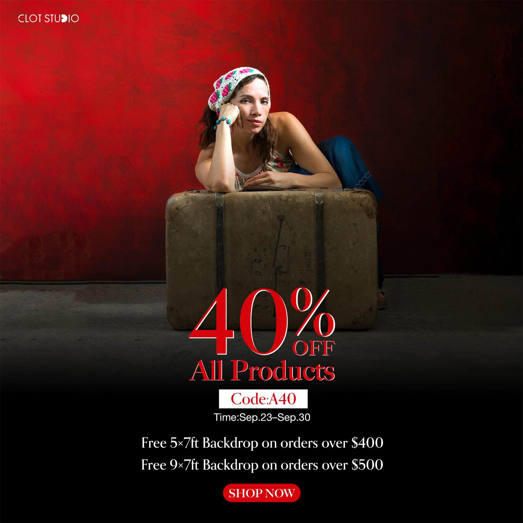 40% Off Sales For Hand-painted Backdrop At Clotstudios