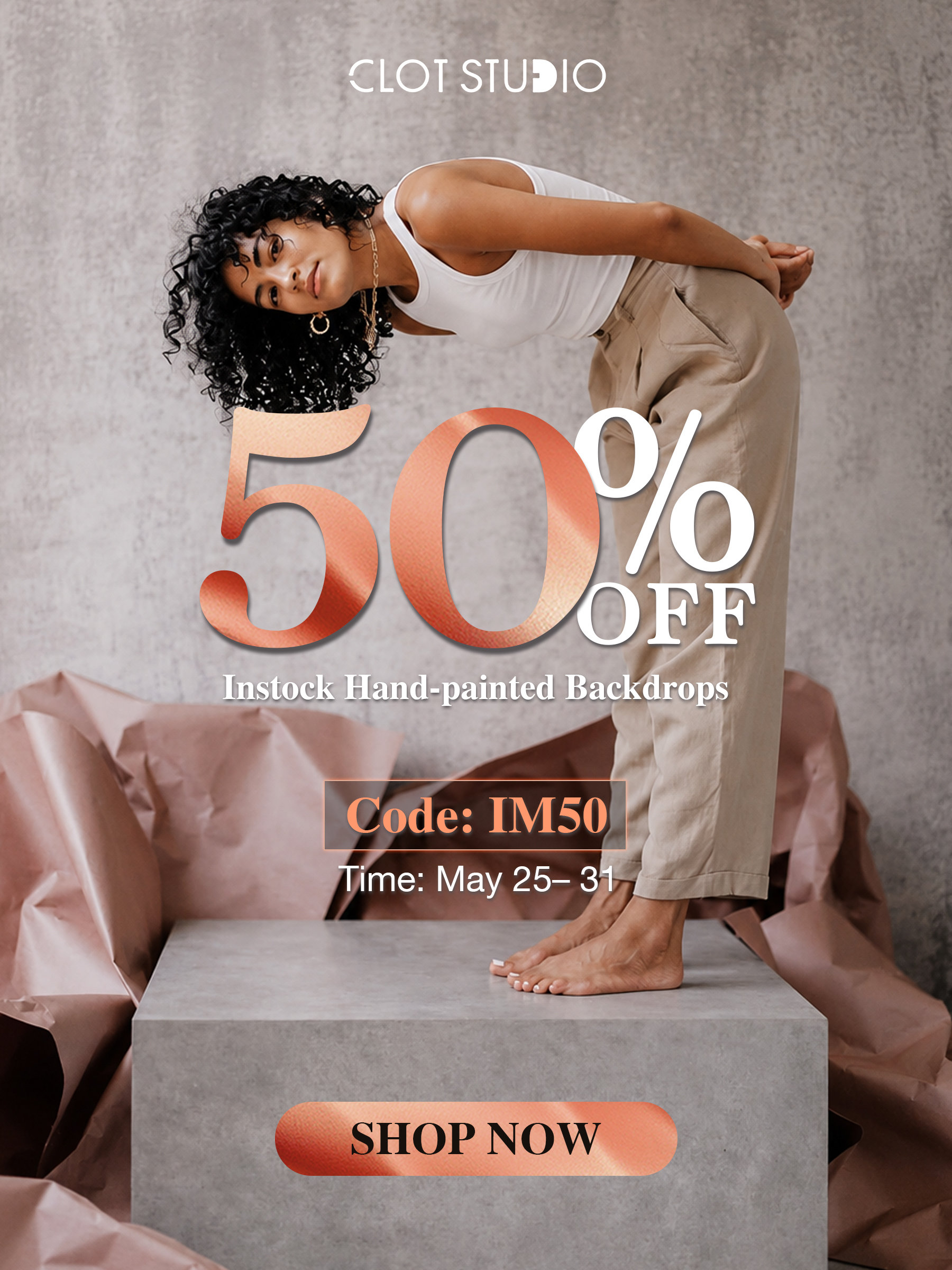 50% Off Sales For Hand-painted Backdrop At Clotstudios