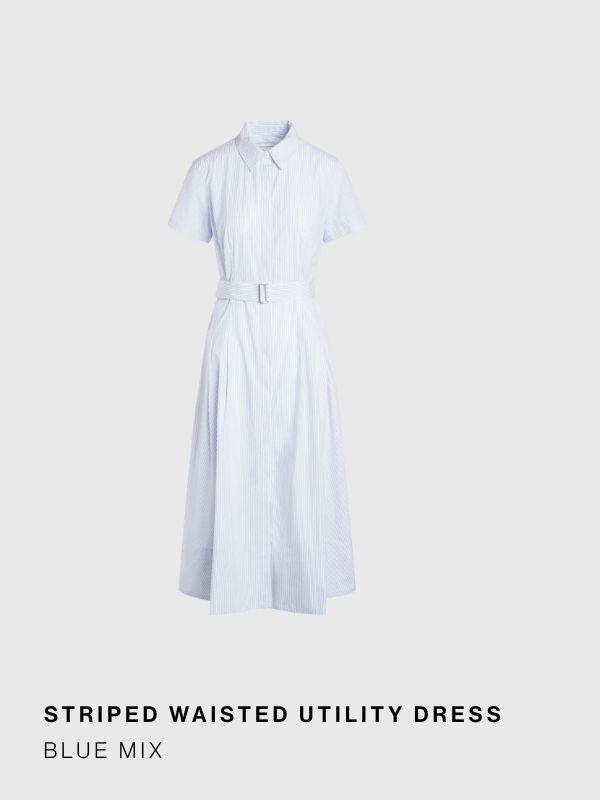 Striped Waist Utility Dress