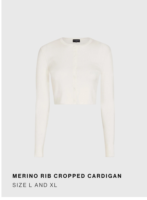 Merino Rib Cropped Cardigan