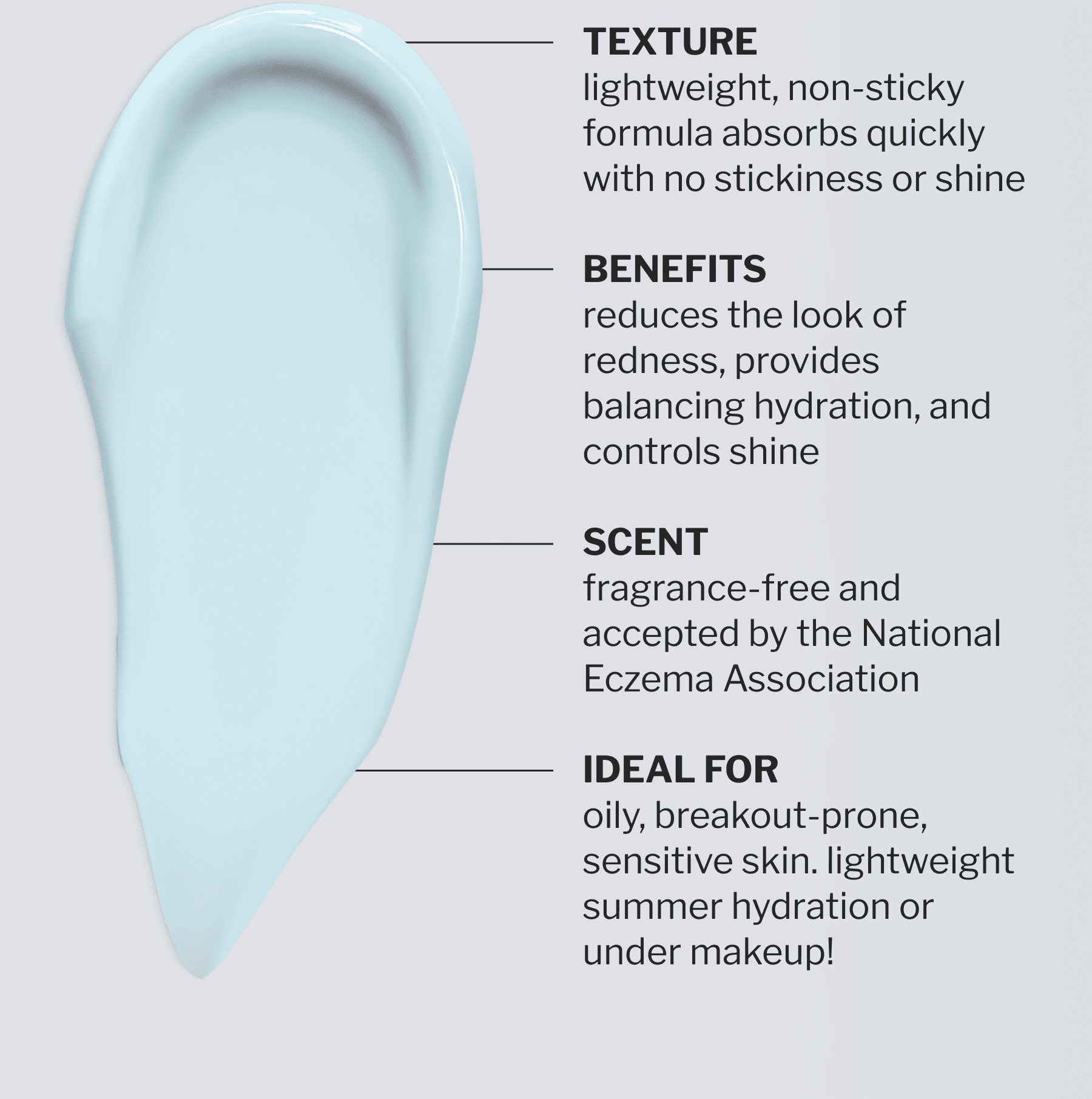 TEXTURE light, non-sticky hydration without the "prestige" price tag
