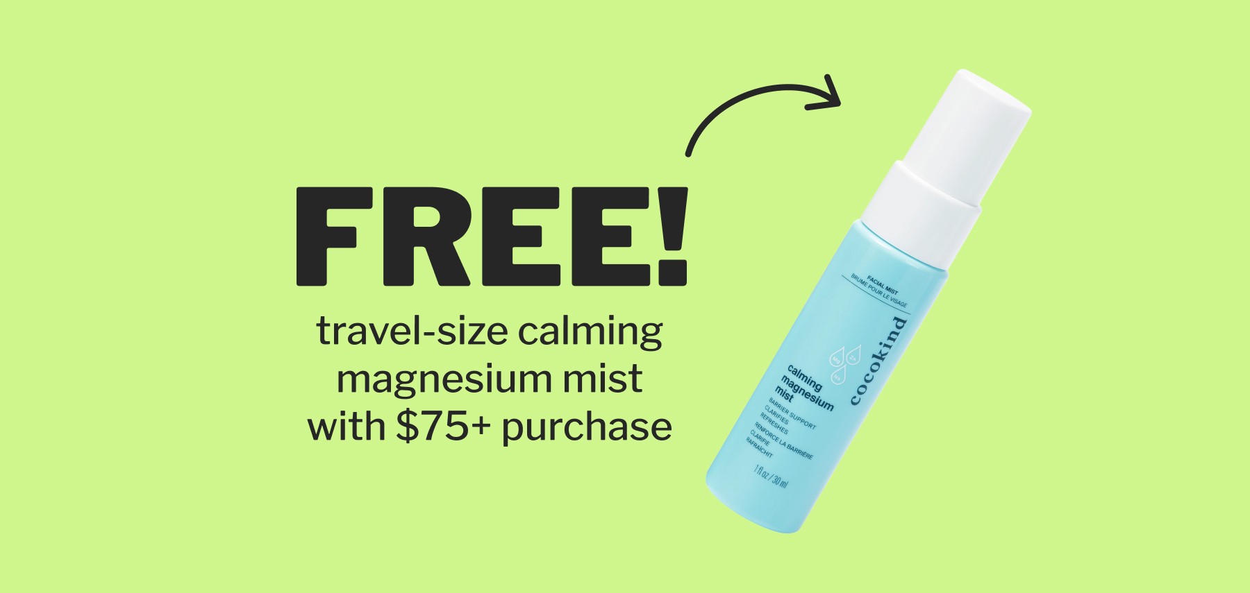 FREE! travel-size calming magnesium mist WITH $75+ PURCHASE