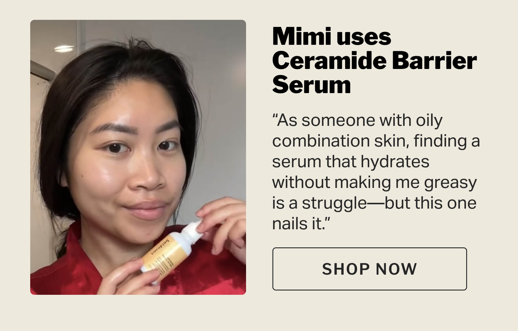 Mimi uses Ceramide Barrier Serum