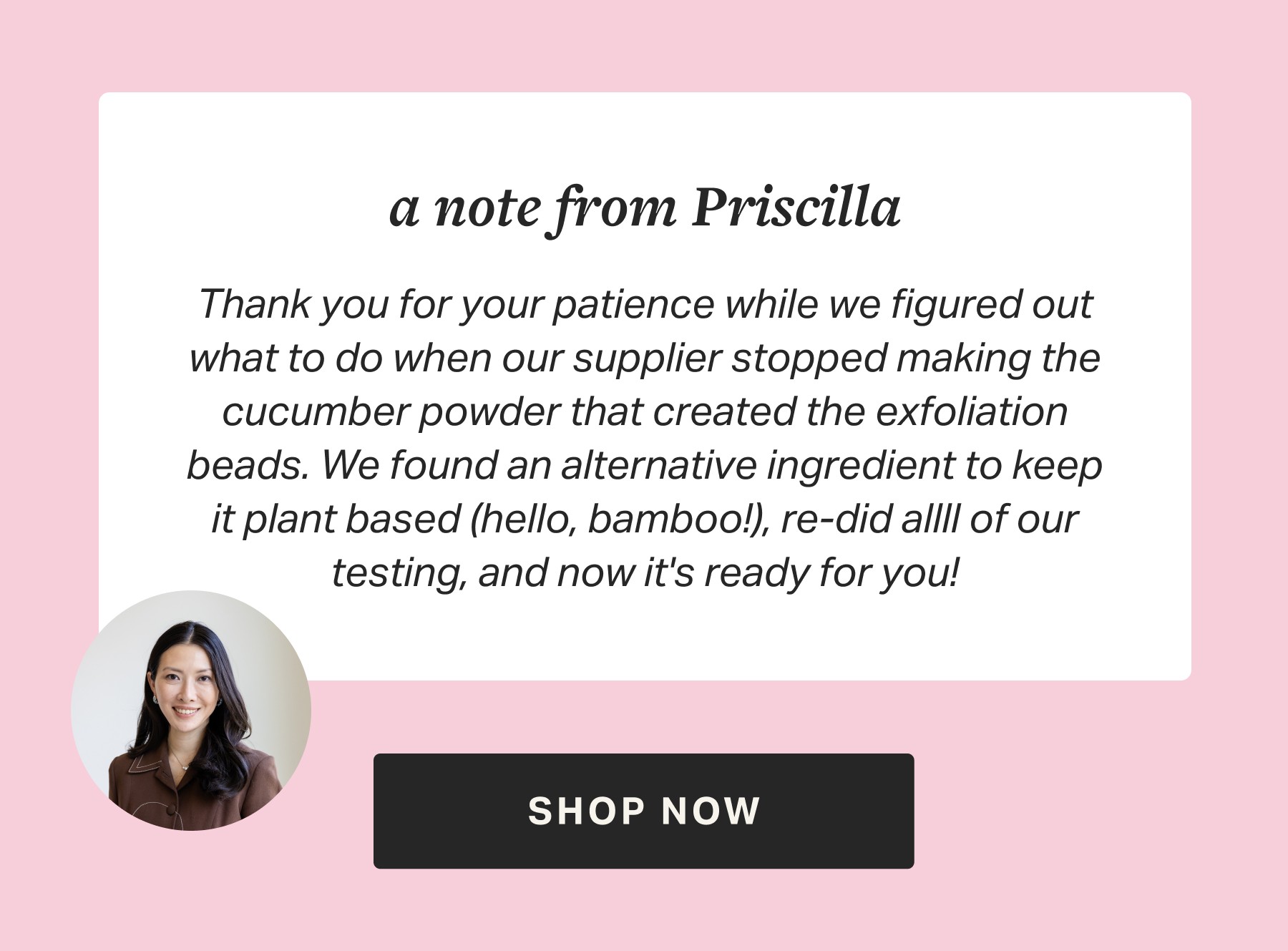 a note from Priscilla