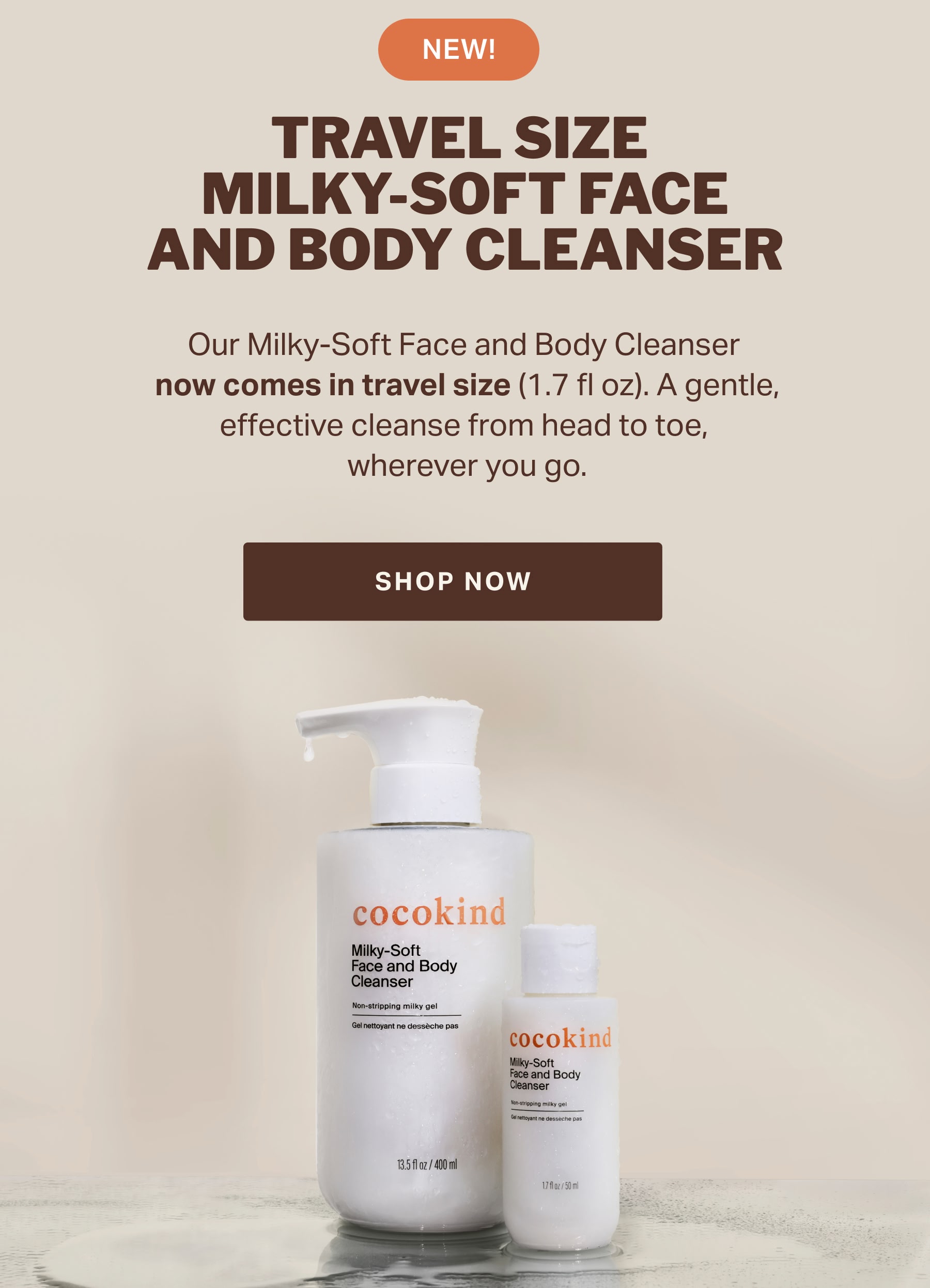 TRAVEL SIZE MILKY-SOFT FACE AND BODY CLEANSER