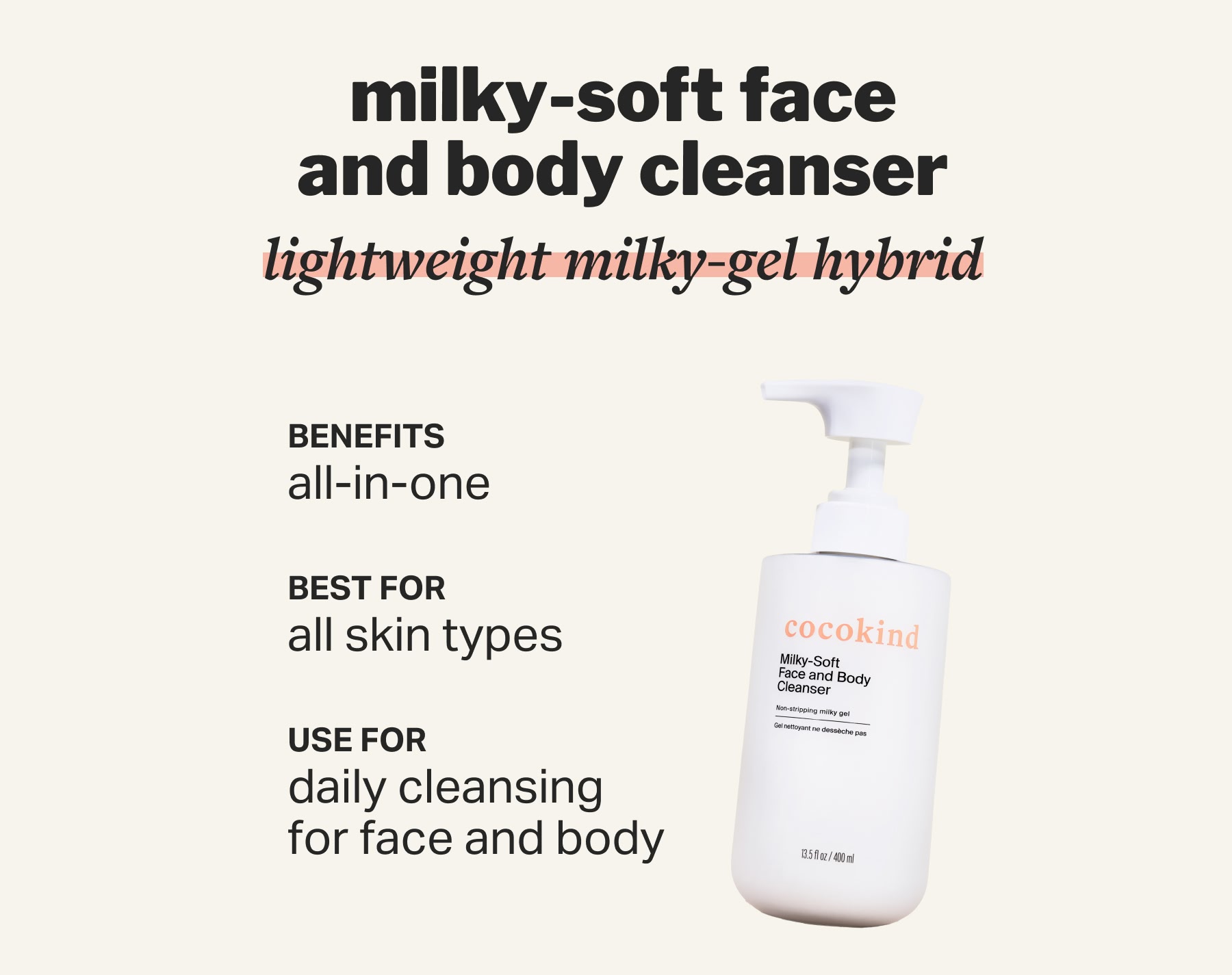 milky-soft face and body cleanser lightweight milky-gel hybrid