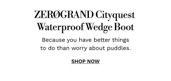 ZERØGRAND Cityquest Waterproof Wedge Boot | SHOP NOW