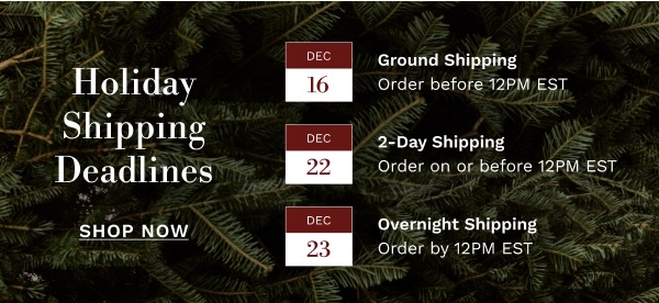 Holiday Shipping Deadlines