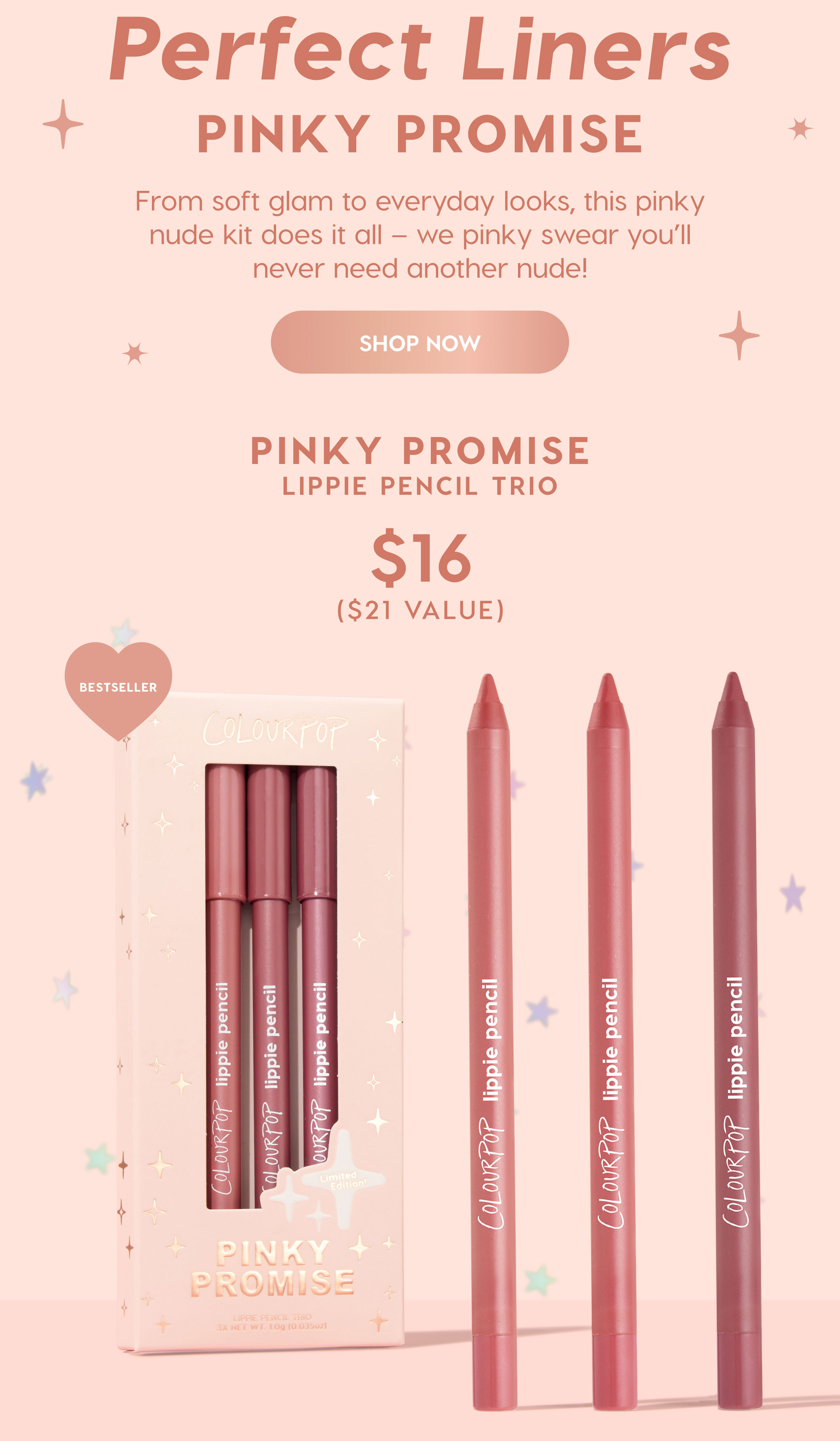 Perfect Liners - PINK PROMISE LIPPIE PENCIL TRIO - SHOP NOW 