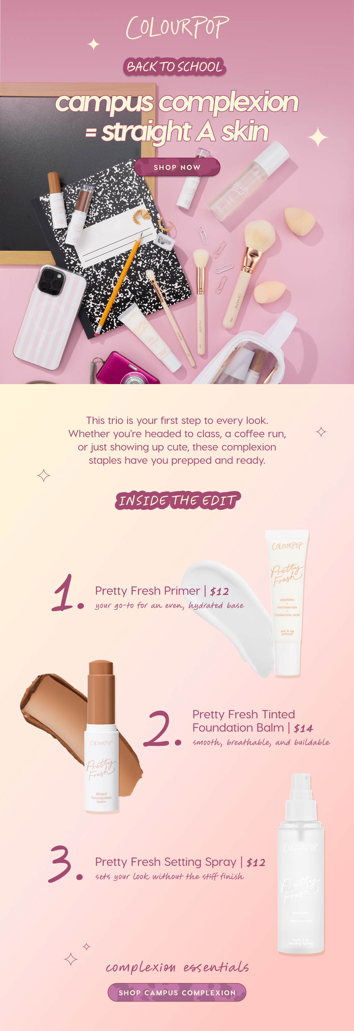 COLOURPOP | Back to School: Campus Complexion = Straight A Skin shop now
