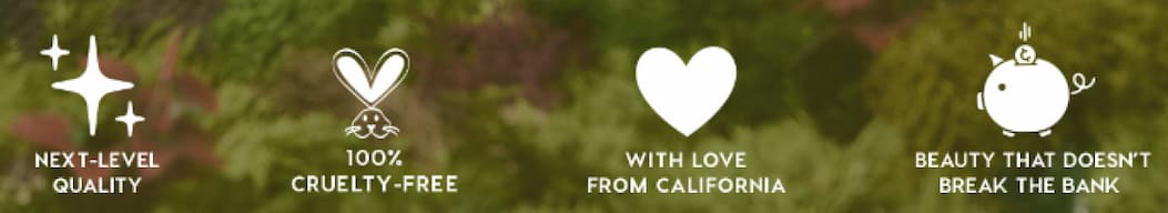 NEXT-LEVEL QUALITY - 100% CRUELTY-FREE - WITH LOVE FROM CALIFORNIA - BEAUTY THAT DOESN'T BREAK THE BANK