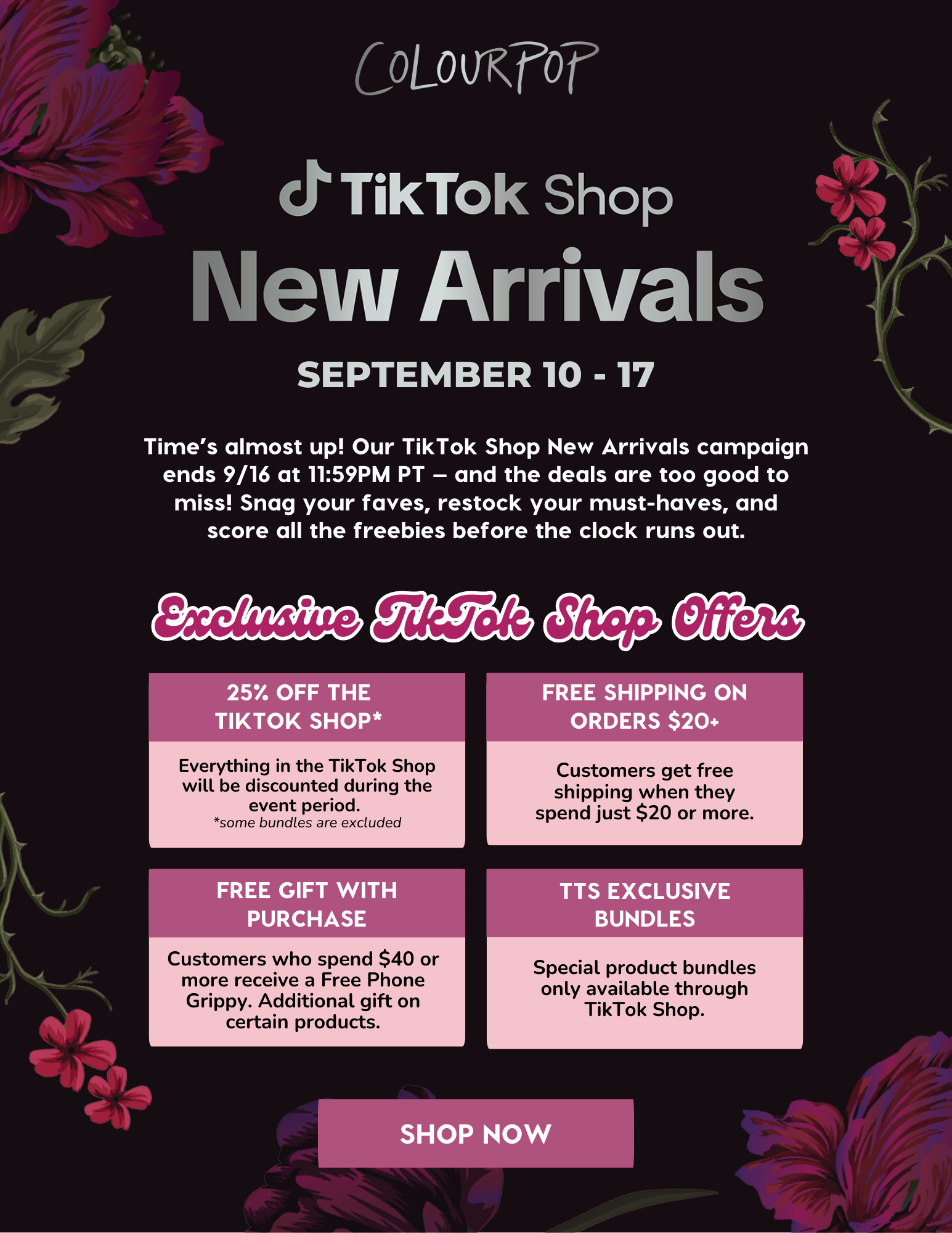 ColourPop - TikTok Shop New Arrivals Sep. 10 - 17 | Join us on TikTok for Exclusive Offers
