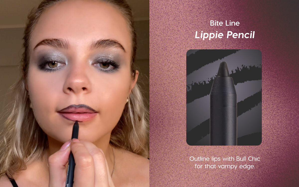 Bite Line: Lippie Pencl | Outline lips with Bull Chic for that vampy edge.