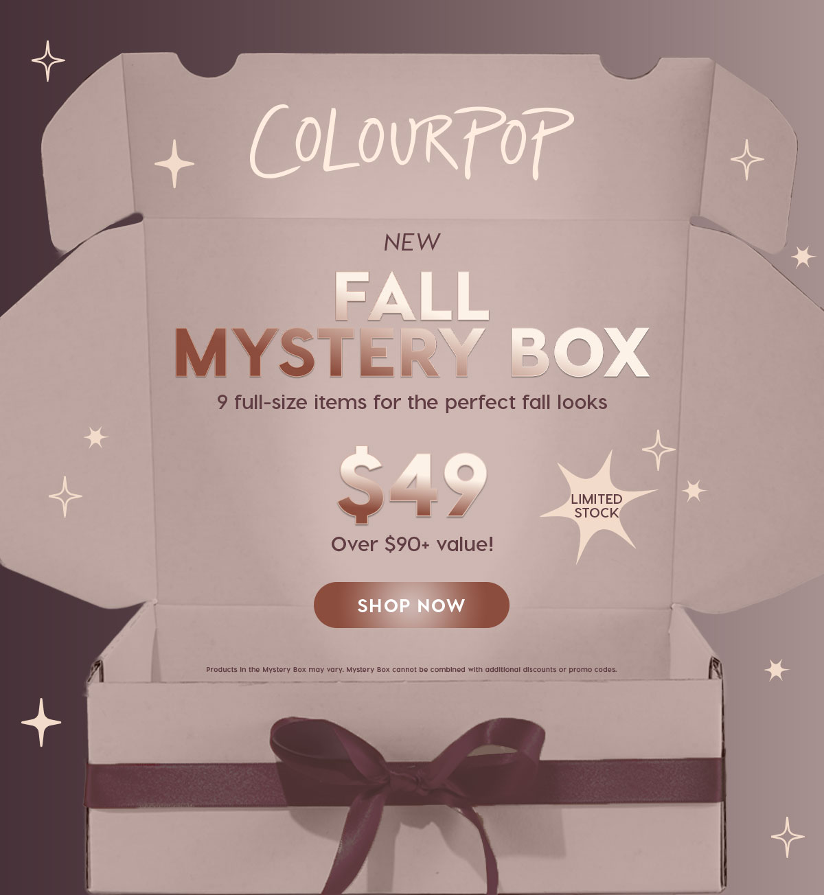 ColourPop | Fall Mystery Box: 9 full-size items for the perfect fall looks $49 over $90+ value