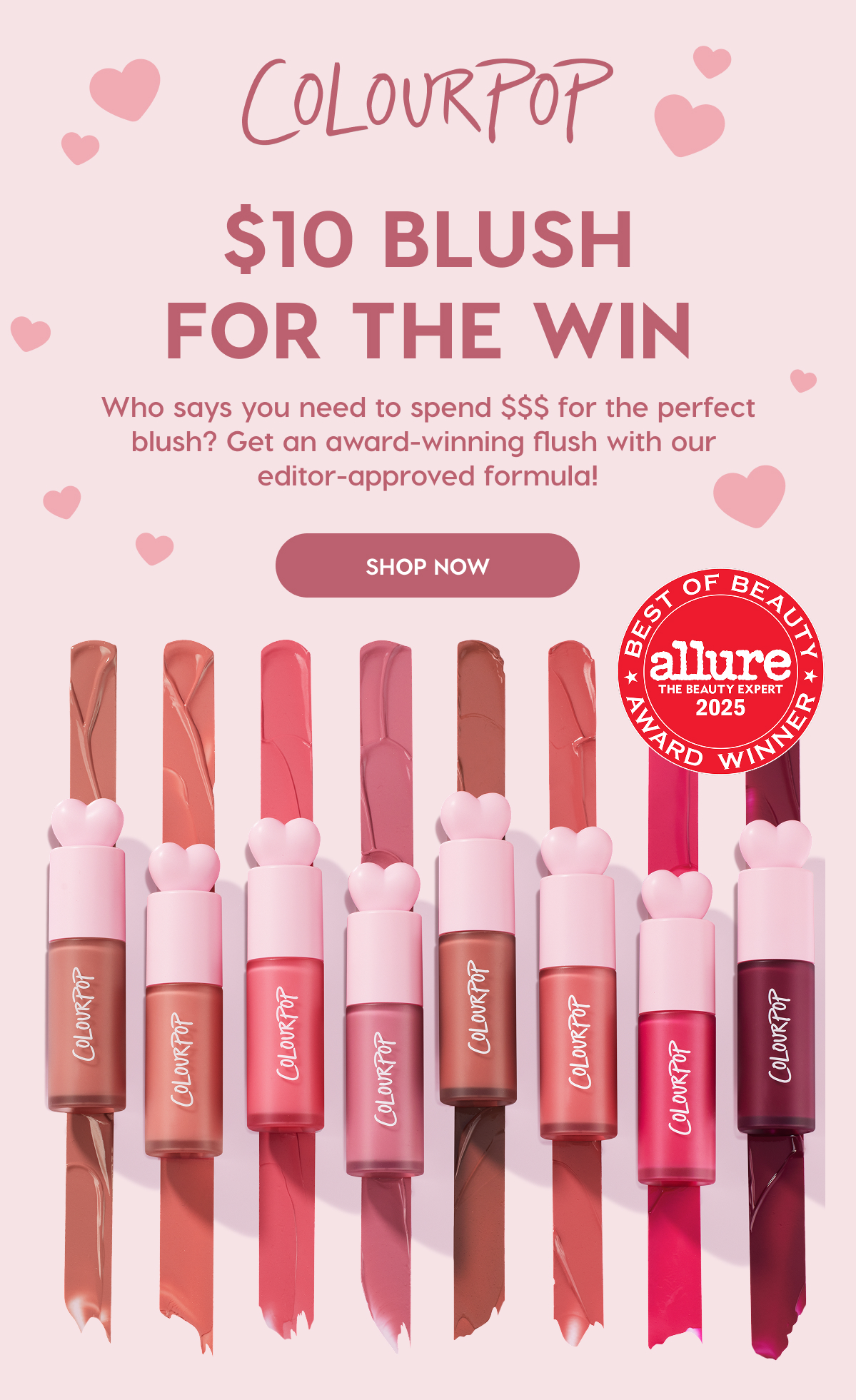 ColourPop | $10 Blush for the Win. Allure Best of Beauty Award Winner 2025. Shop Now