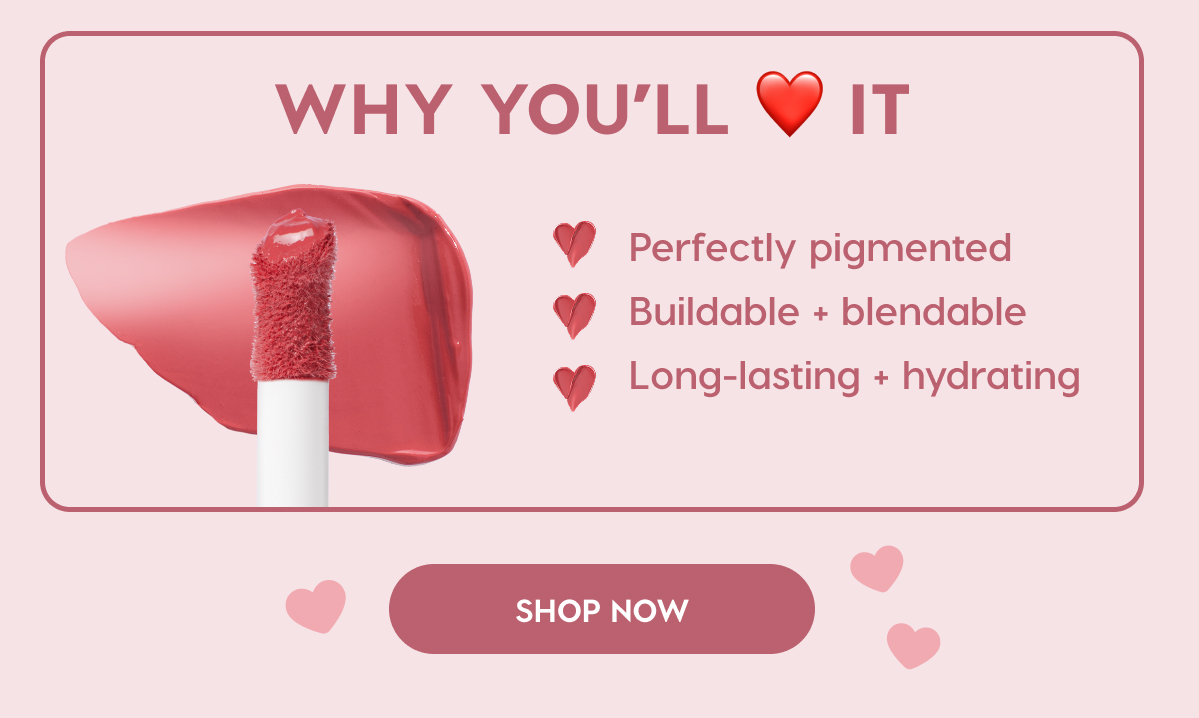 WHY YOU'LL LOVE IT: Perfectly pigmented, buildable + blendable, long-lasting + hydrating