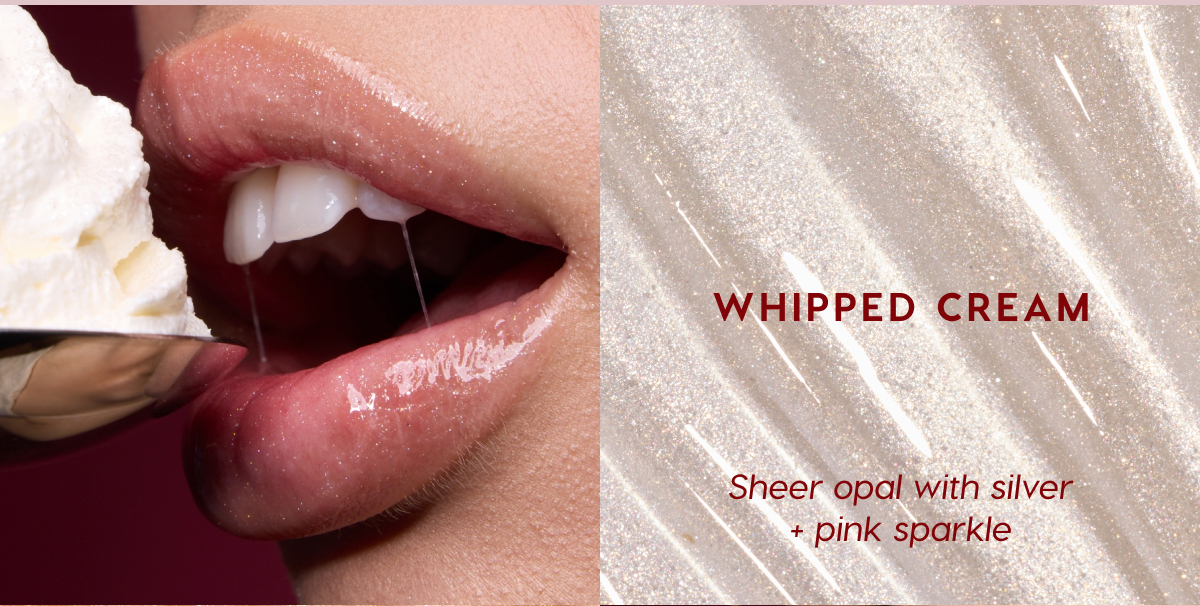 Whipped Cream | Sheer opal with silver + pink sparkle