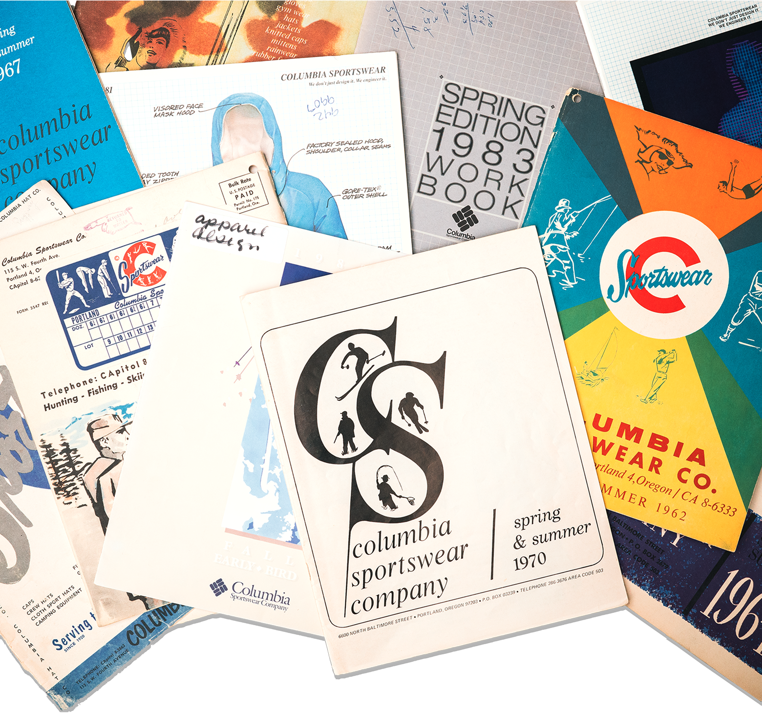 Assorted vintage Columbia catalogs