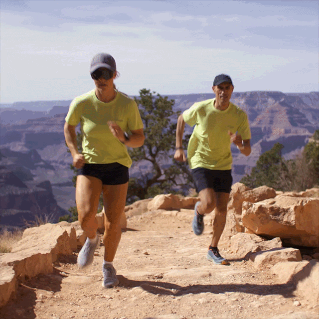 Runners on a trail
