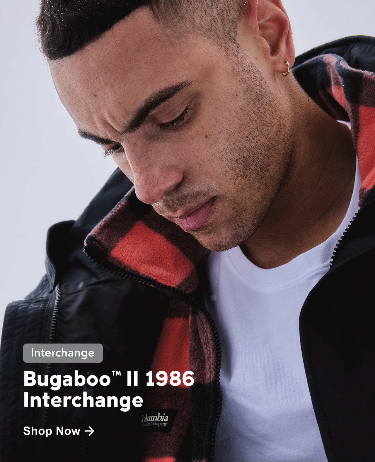 Bugaboo Two Nineteen eight six Interchange jacket on a model.