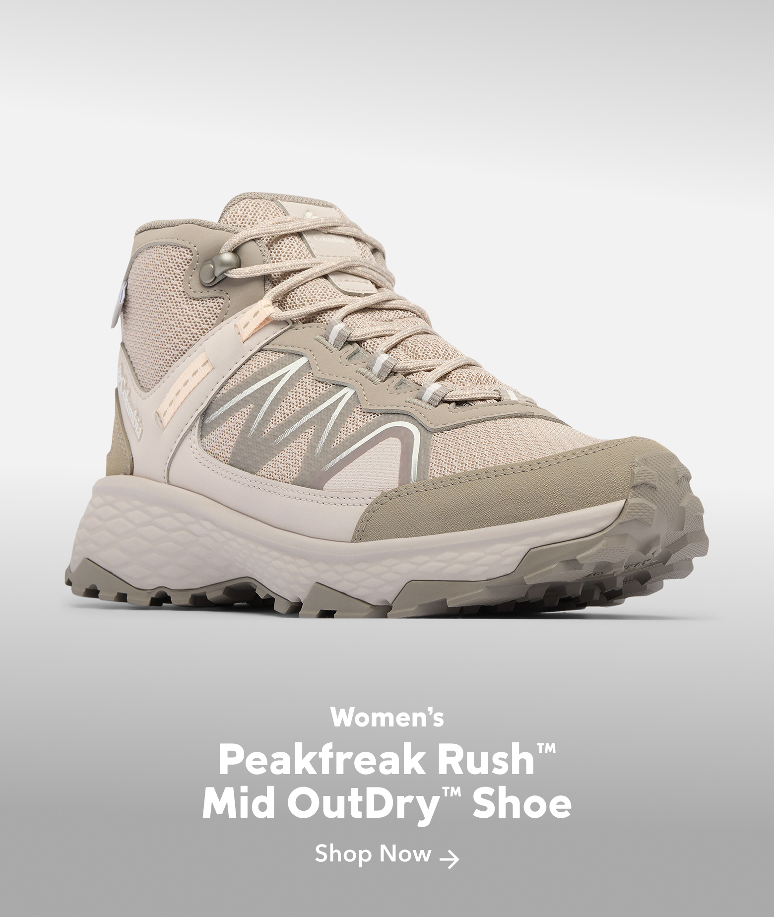 A side view of the Peakfreak Rush OutDry Shoe