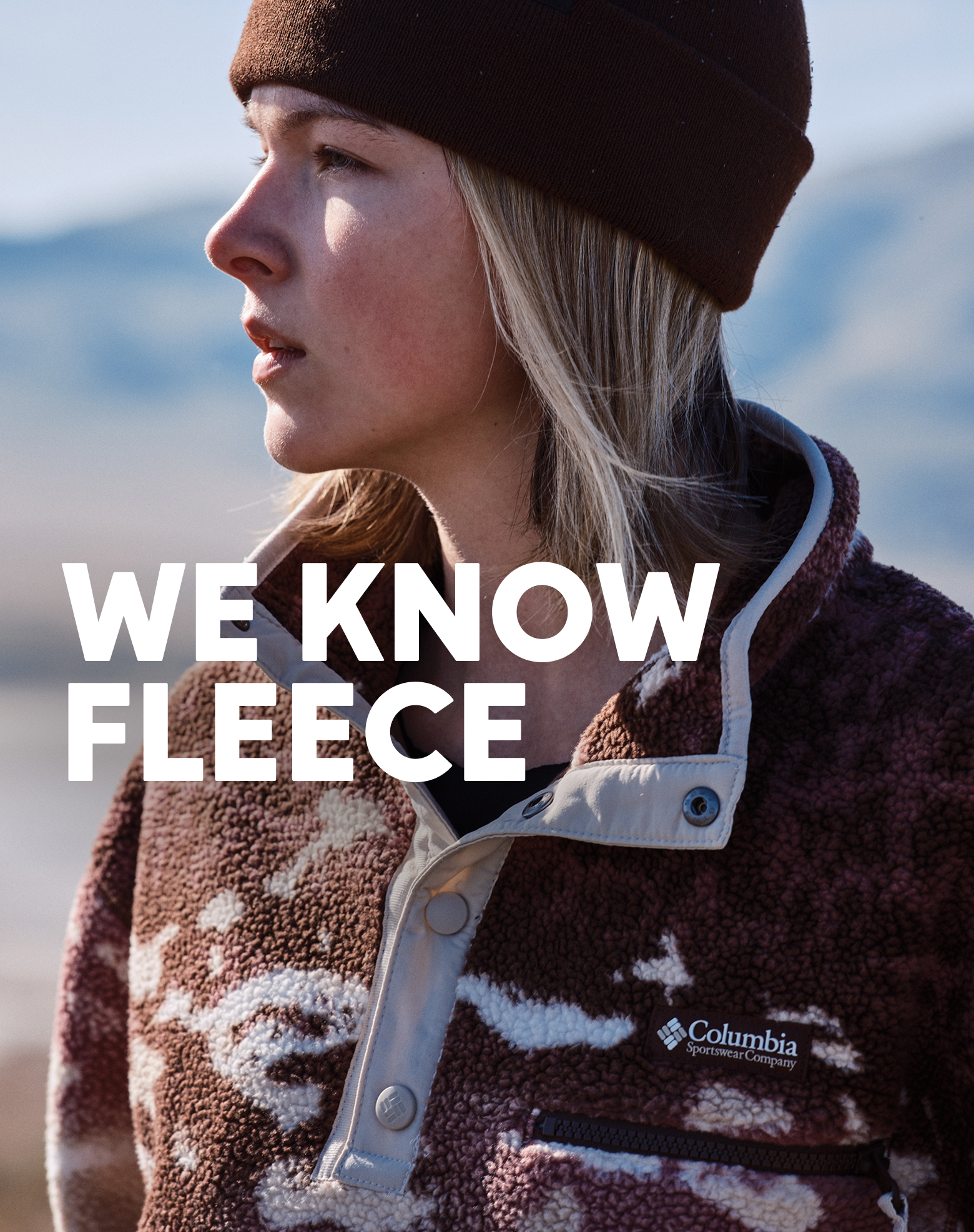 A woman in fleece.