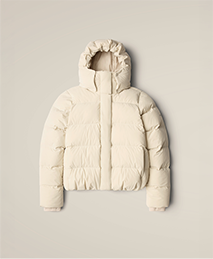 A white puffer jacket.