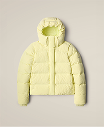 An electric yellow puffer jacket.