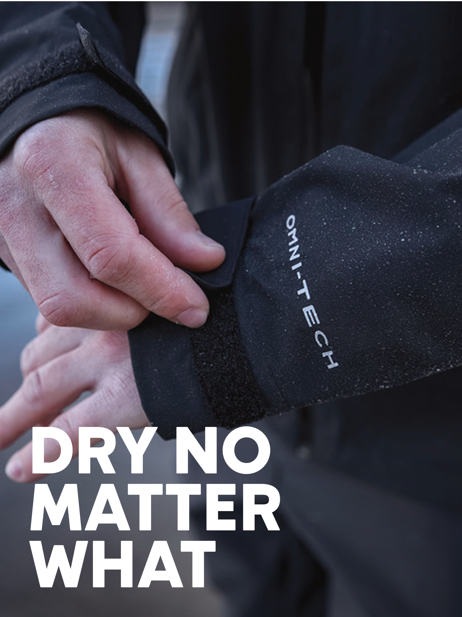 Dry No Matter What. A close up of a rain jacket