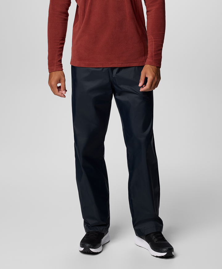 A waist down image of black hiking pants.