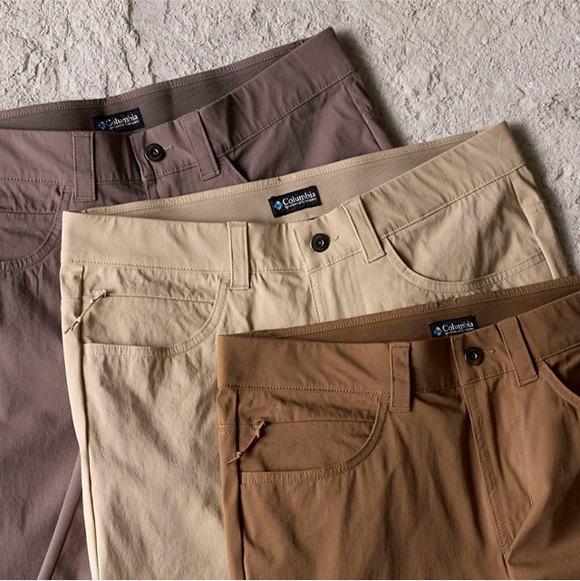A laydown of three ROC pants