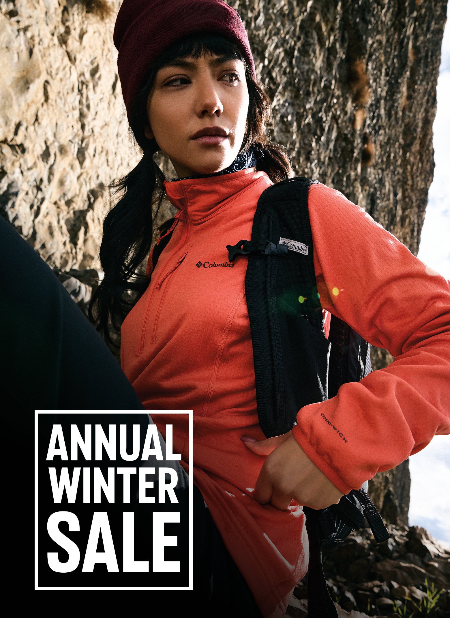 Woman hiking with text overlay 