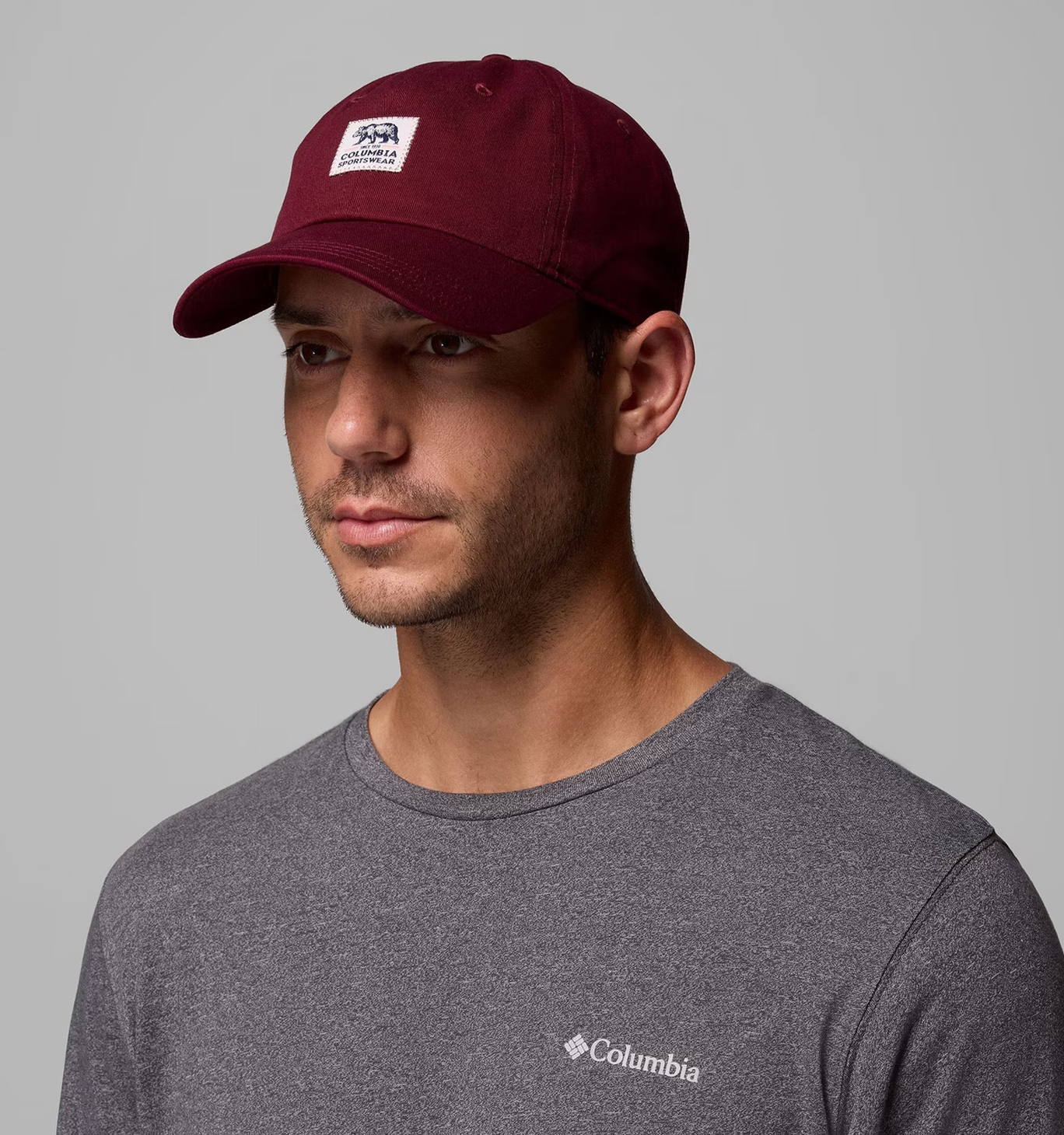A man wearing a red hat