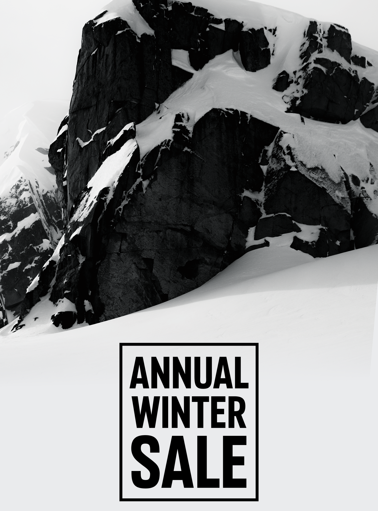 A snowy mountain with text overlay 