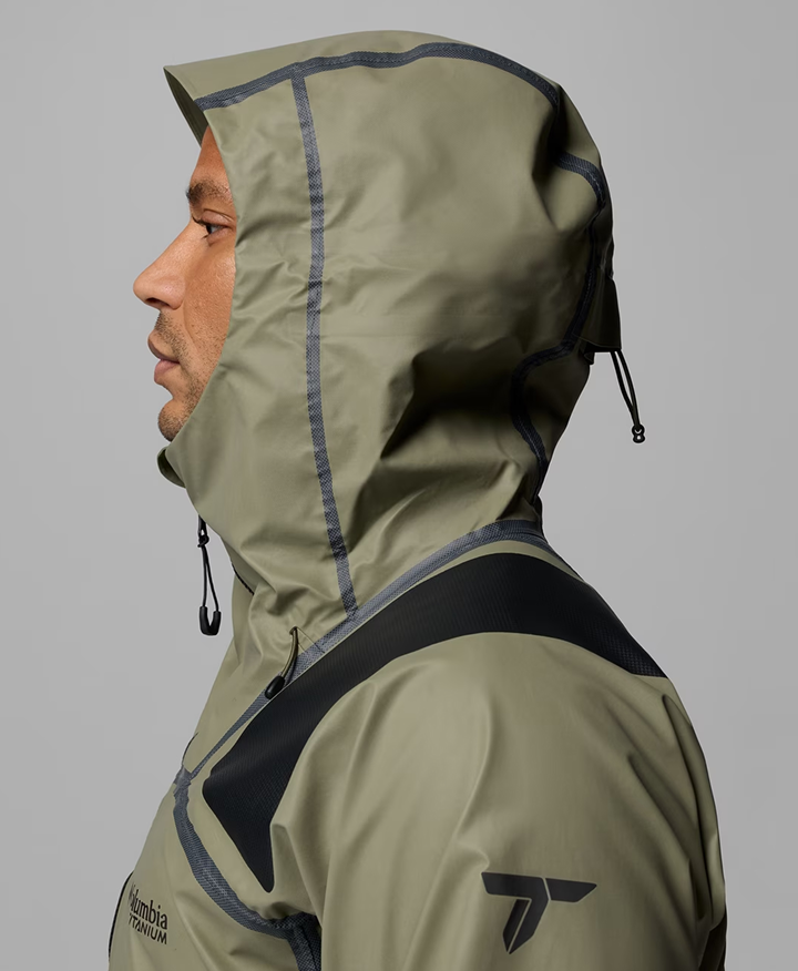 A man in a green jacket