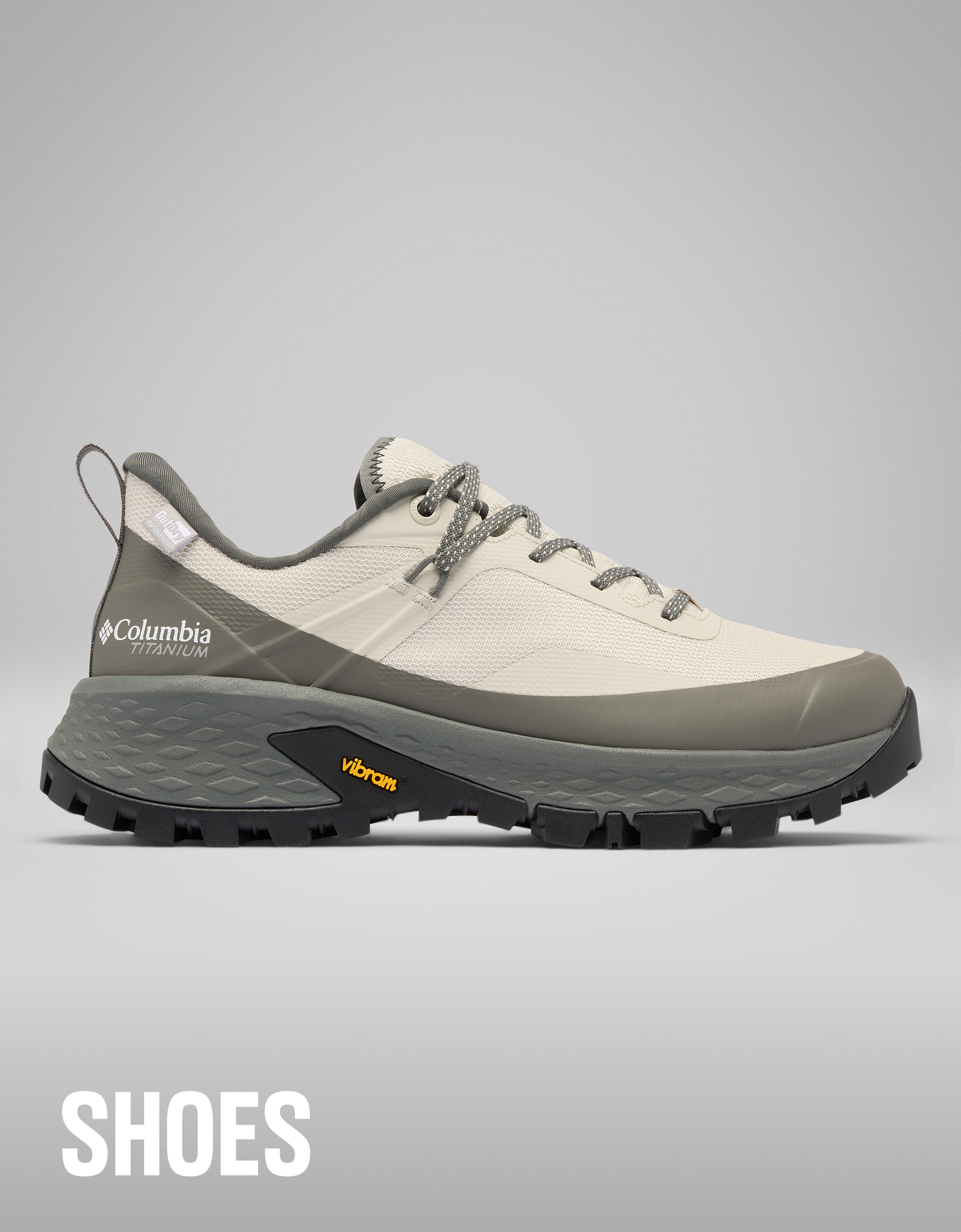 Beige shoes with text overlay 
