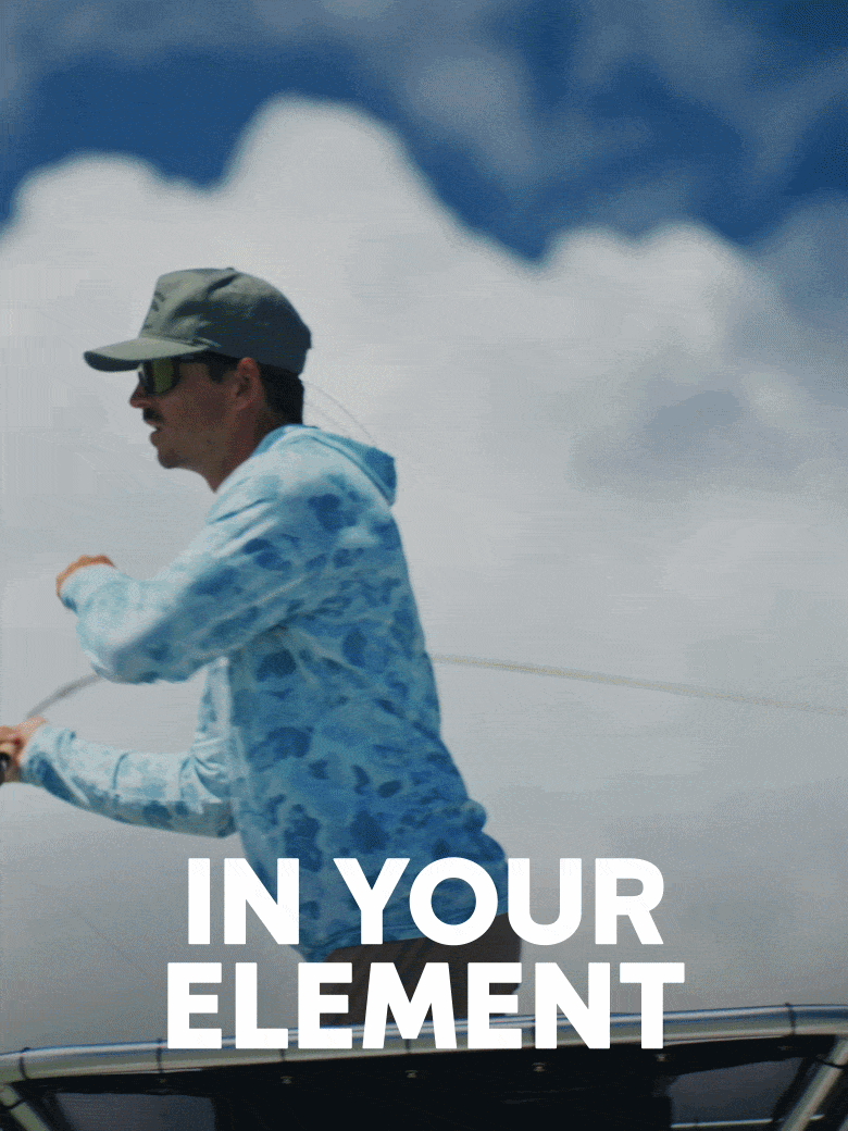 A gif of outdoor adventurers doing different activities, such as fishing and boating, and hiking on a mountainous trail. 