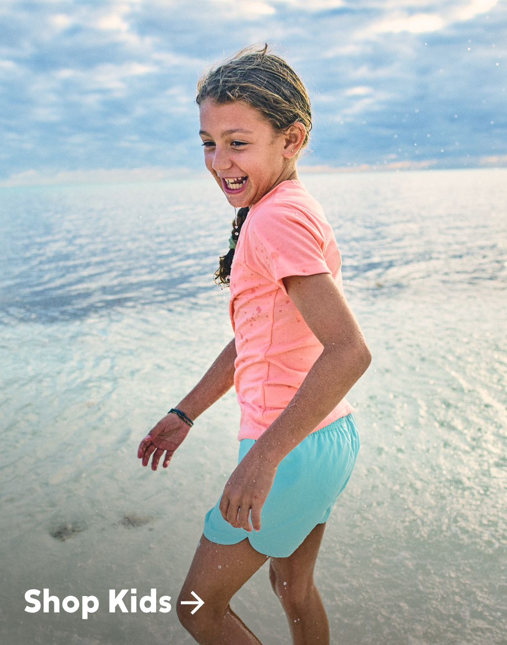 A child playing on the beach