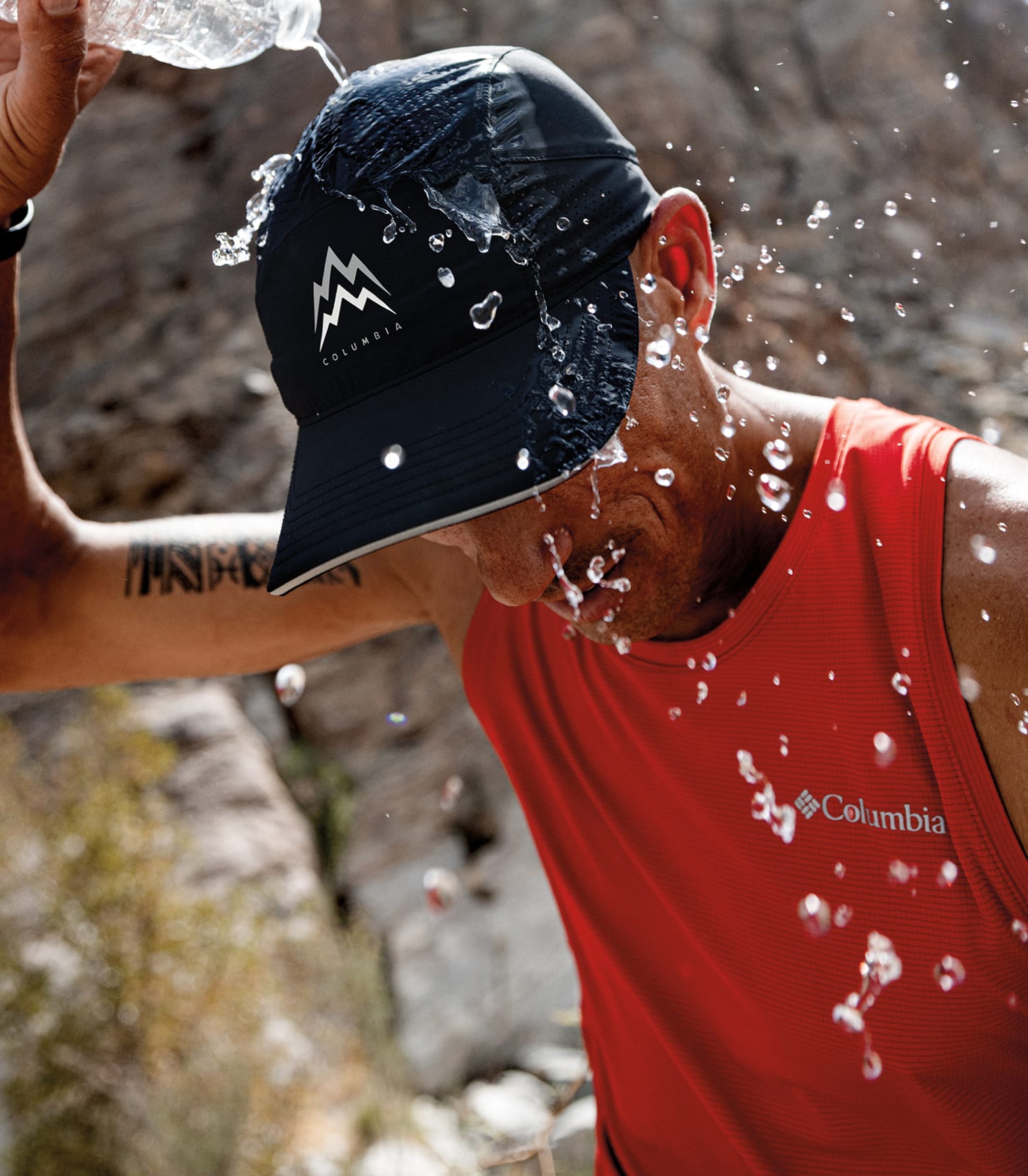 A person on a run while wearing Columbia