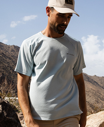 Men's light blue shirt.
