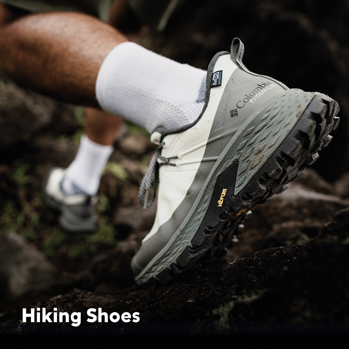 The side view of a hiking shoe